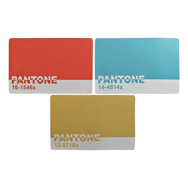 Bordmatte DKD Home Decor Pantone Blå Rød Gyllen Gummi 43,5 x 28,5 x 0,5 cm 3 Deler
