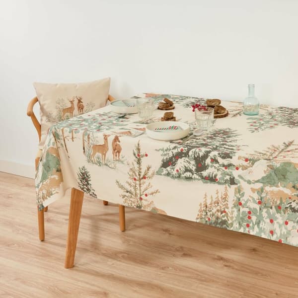 Fläckresistent bordsduk Belum Christmas Deer Multicolour