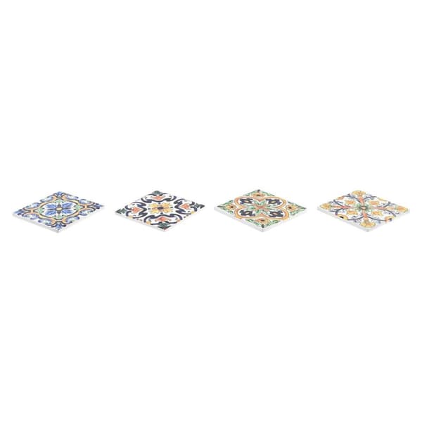 Underlägg DKD Home Decor Kakel 4 antal (10,8 x 10,8 x 0,7 cm)