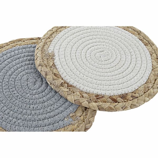 Bordsunderlägg DKD Home Decor Individuell Bomull Fibrer (20 x 20 x 1 cm) (2 antal)