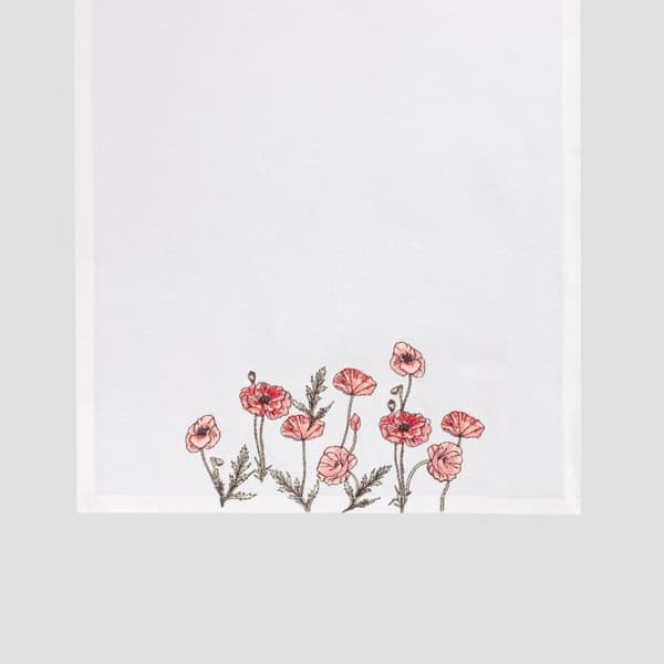 Slidbane | ENGBLOMSTER | med broderede valmuer | 40x160 | 735110