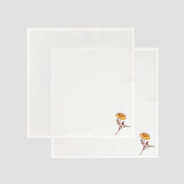 2 kpl lautasliinoja | NIITYKUKAT | kirjailtu voikukka | 45x45cm | 735141