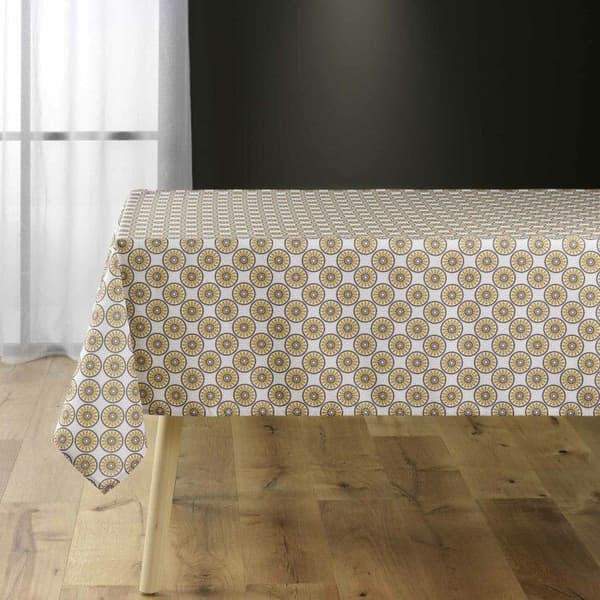 Rektangulär duk 145 x 240 cm polyester tryckt kouali Gult
