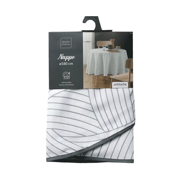 Rund duk (0) 180 cm polyester tryckt linea Sans