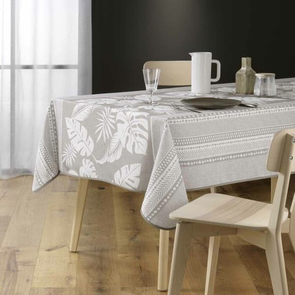 Duk med kvadratisk form 150 x 150 cm i tryckt polyester ambrine Sans