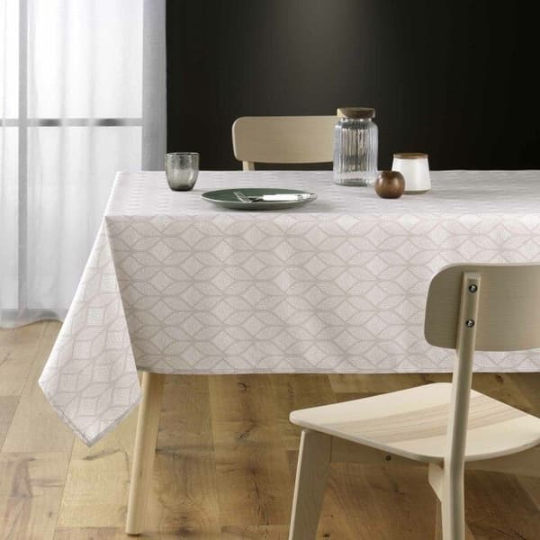 Duk rektangulär 145 x 240 cm polyester tryckt zipo Natur
