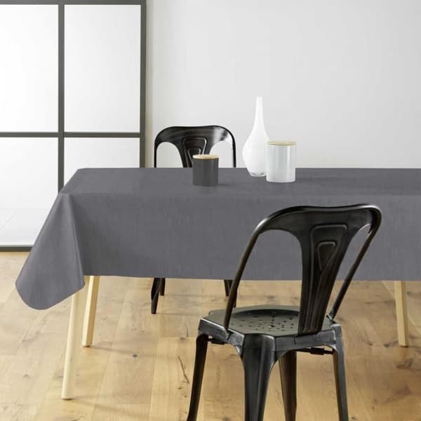 Vaxduk per meter - Bredd 140 cm - Antracitrutad - Grå