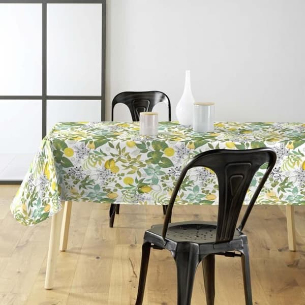 Vaxduk på metervara - Bredd 140 cm - Blad och Citroner - Grön