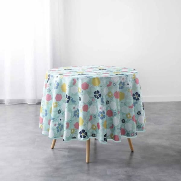 Nappe Antitache - PARIS PRIX - Modell Lily - 180 cm - Mint - Rund - Tryckt