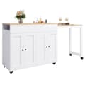 Miniatyrbild 4 av 6: Retractable modern bar (118-180 x 50 x 94 cm) som kan användas som rumseparerare, vit
