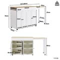 Miniatyrbild 6 av 6: Retractable modern bar (118-180 x 50 x 94 cm) som kan användas som rumseparerare, vit
