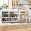 Miniatyrbild 2 av 6: Retractable modern bar (118-180 x 50 x 94 cm) som kan användas som rumseparerare, vit