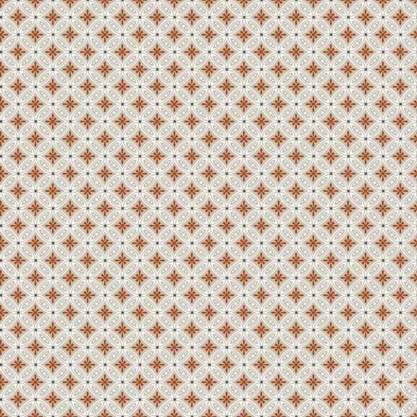Vaxduk på metervara - INNEHÅLLNAD SJÄL - Grafiska mönster Terracotta - Beige - Bredd 140 cm