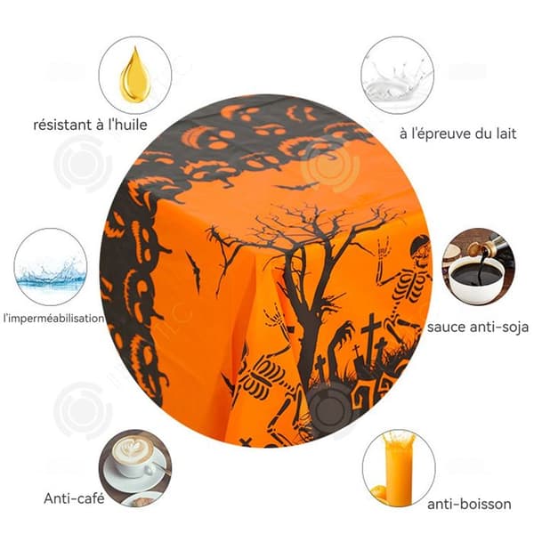 INN Halloween 137x274cm Halloween duk Skrämmande pumpa duk disponibel plast bordsduk dekoration bordsduk halloween decorati
