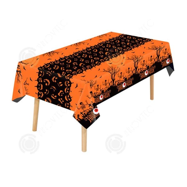 INN Halloween 137x274cm Halloween duk Skrämmande pumpa duk disponibel plast bordsduk dekoration bordsduk halloween decorati