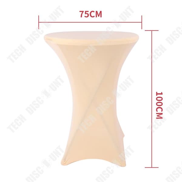 TD® Set med 2 delar champagnebar duk 75*110cm bar bankett duk rund cocktailduk infällbar elastisk duk