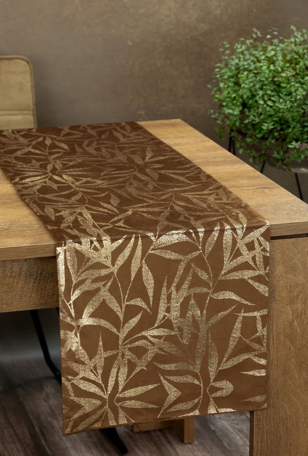 Dekorativ løber/sash BLINK-15 35x180 Eurofirany brune blade
