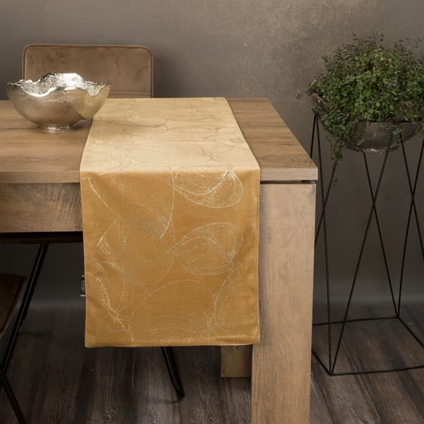 Dekorativ løber/sash BLINK-16 35x220 Eurofirany honning med store blade
