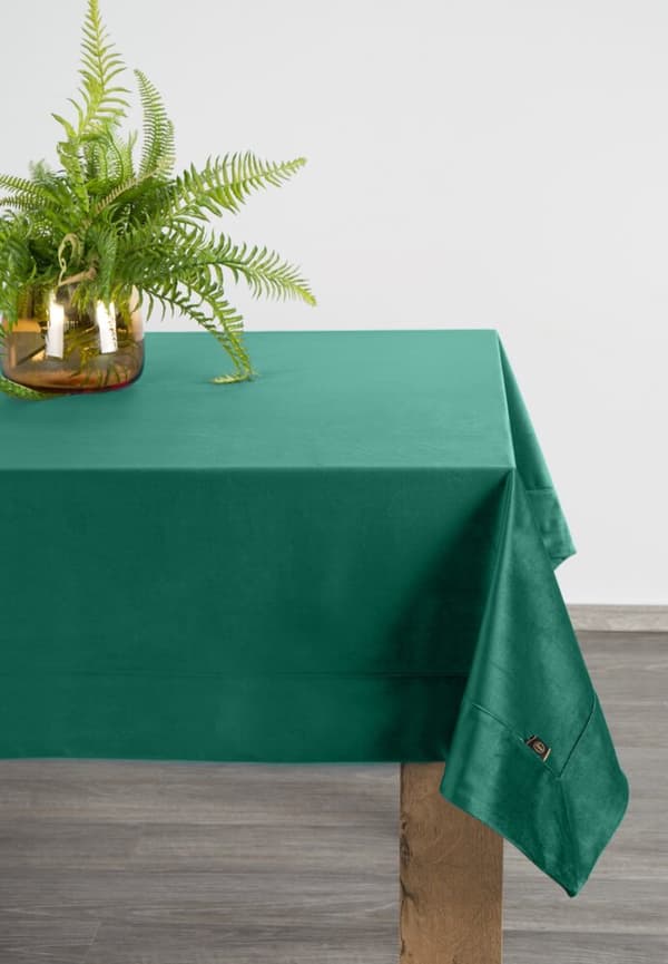 Koristeellinen pöytäliina VELVET 145x180 Eurofirany tummanvihreä