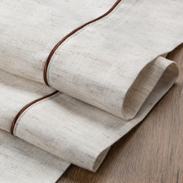 Dekorativ dug NATU-9 145x280 Eurofirany natur med brune kanter