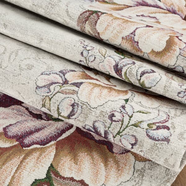 Dekorativ gobeläng duk 140x180 Eurofirany ask lila stora blommor