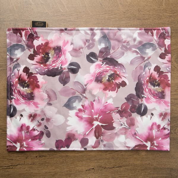 Dekorativ servett SAMMET 30x40 Eurofirany puderrosa med blommor