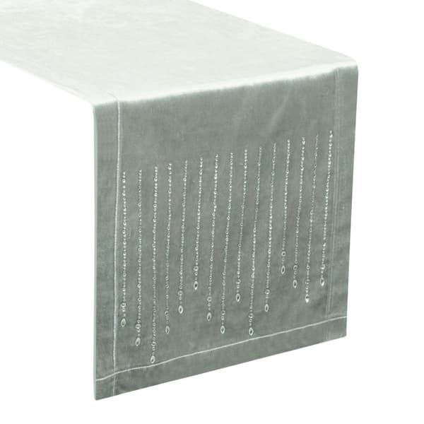 Dekorativ bordslöpare ROYAL-3 35x220 Eurofirany silver med zirkoner