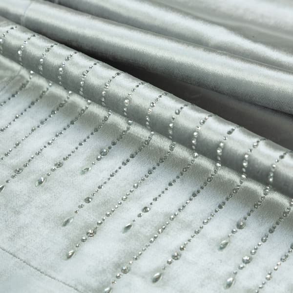 Dekorativ bordslöpare ROYAL-3 35x220 Eurofirany silver med zirkoner
