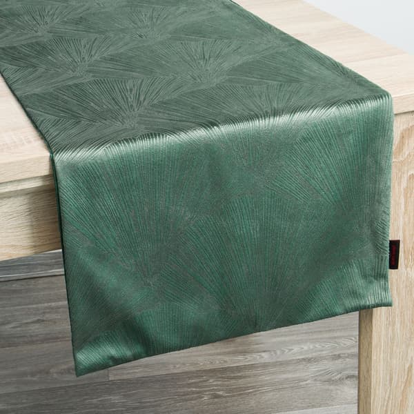 Dekorativ bordslöpare GOJA 40x140 Pierre Cardin Eurofirany grön med ginkgoblad