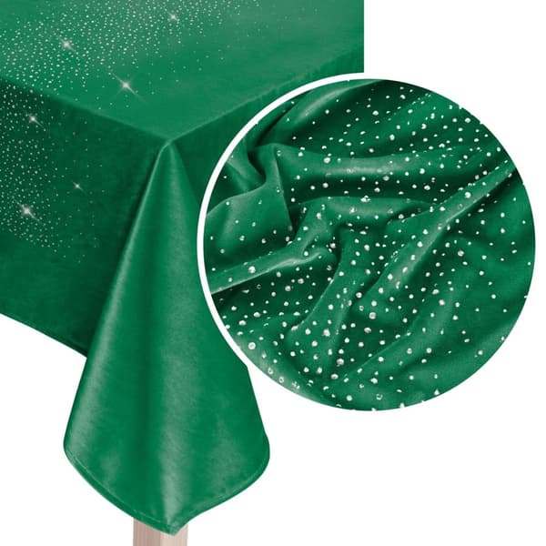 Koristeellinen pöytäjalka SHINY 40x180 samettipullo vihreä kristalleilla