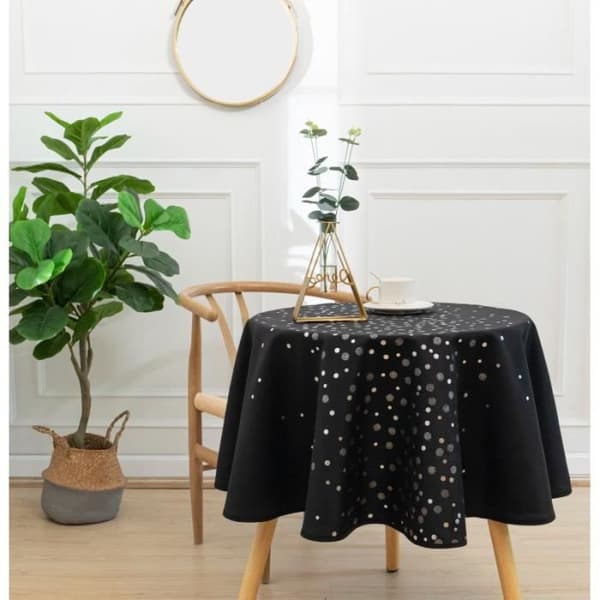 Rund antistänkduk "Stella" 160 cm - Svart