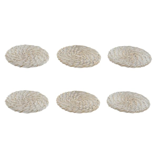 Dalbaner Home ESPRIT Hvit Naturell Bambus Rotting 12 x 12 x 6 cm