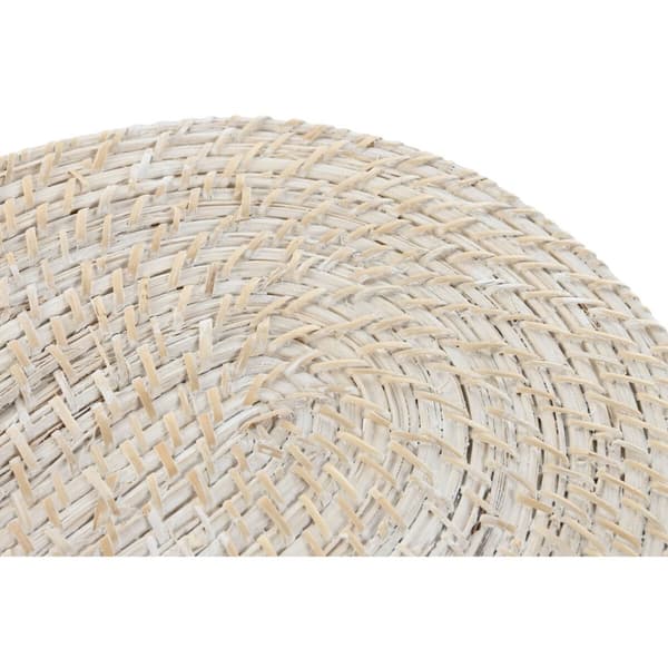 Underlägg Home ESPRIT Vit Naturell Bambu Rattan 40 x 30 x 1 cm
