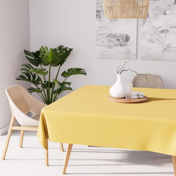 Fyrkantig duk mot fläckar 180x180 cm ALIX strålande gul, av Soleil d'Ocre