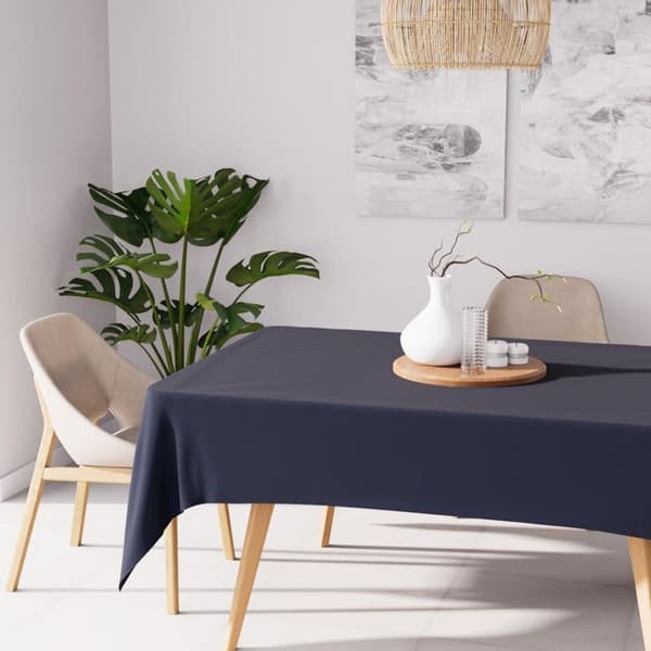 Rektangulär antimicrobisk duk 140x300 cm ALIX blå jeans, av Soleil d'Ocre