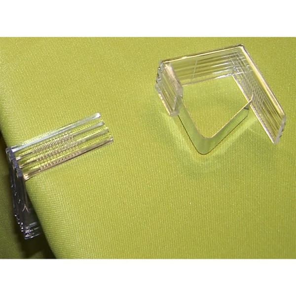 Set med 4 genomskinliga plastklämmor