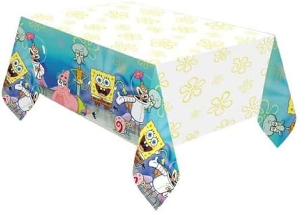 Amscan - 9913550 - Pappersduk för barnkalas med Svampbob Fyrkant 120 x 180 cm
