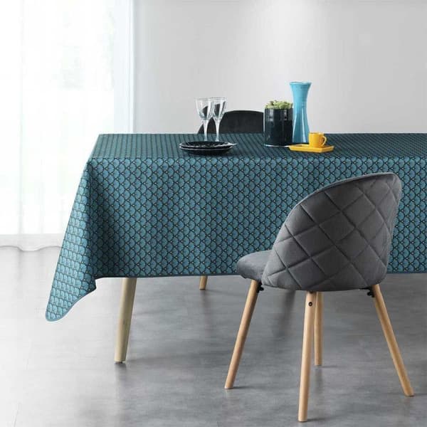 Rektangulär duk - Artchic - 150 x 240 cm - Tryckt polyester - Blå - Tvättbar