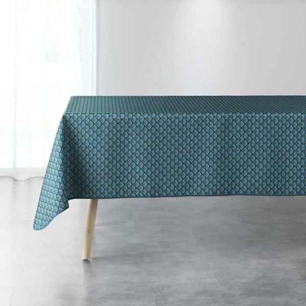 Rektangulär duk - Artchic - 150 x 240 cm - Tryckt polyester - Blå - Tvättbar
