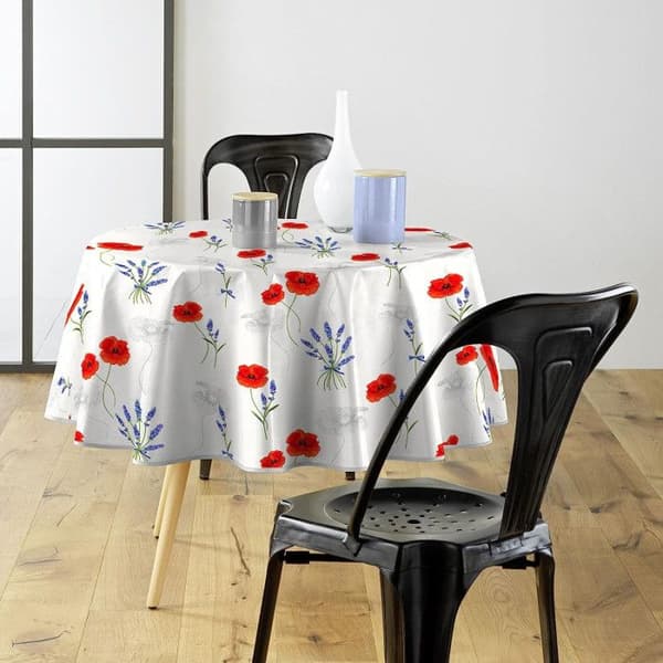 Rund duk - INRE MILDHET - Sisteron - 160 cm - PVC - Flerfärgad