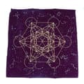 Miniatyrbild 2 av 4: Namvo duk lila sammet Tarot duk tryckt - helig geometri - för tarotälskare - 60 x 60 cm
