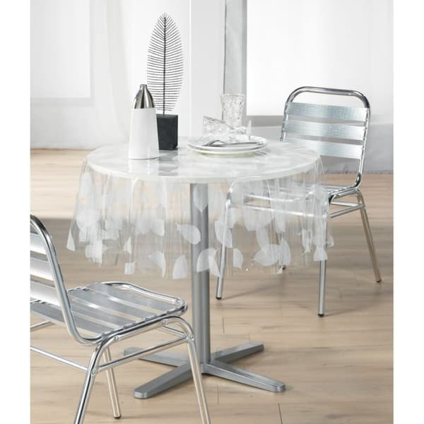 TRANSPARENT VITA LÖV PVC-duk rund 140 cm