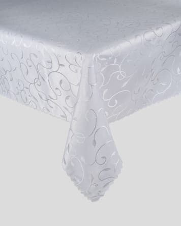 Fläckavvisande bordsduk 140x140 VINE vit Mesa