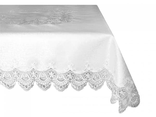 Rund duk Vit guipure 120cm Mesa 088