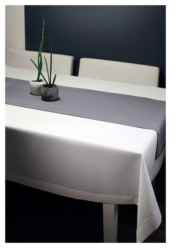 Bordsduk med hålsöm vit 140x200 Elegant