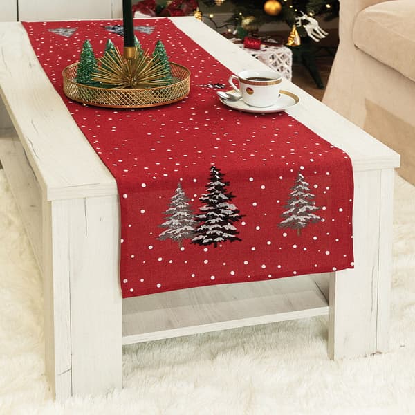 Jouluinen pöytäliina 40x140 Snow Magic Red