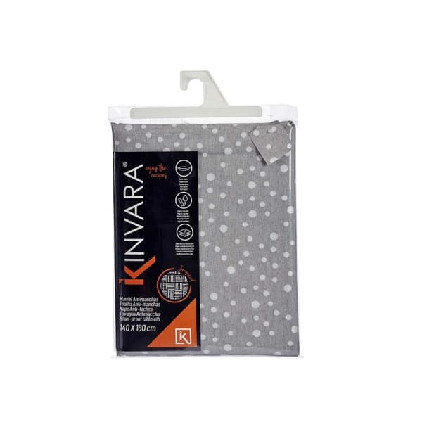 Bordsduk Kinvara BABEL GRIS 42 Vit Grå Jacquard