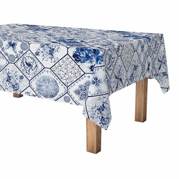 Bordsduk på rulle Exma Anti-fläckar Blå Keramik 140 cm x 25 m