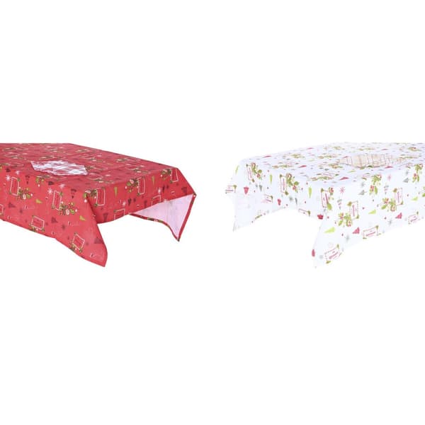 Pöytäliinasetti DKD Home Decor Valkoinen Punainen Vihreä Beige (5 Kappaletta) (2 osaa)