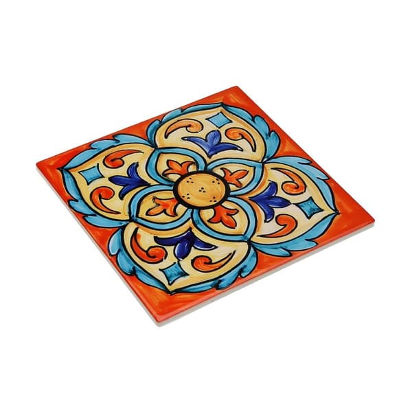 Bordsunderlägg Versa Blå Orange Kork Keramik Kakel 20 X 0,6 X 20 CM